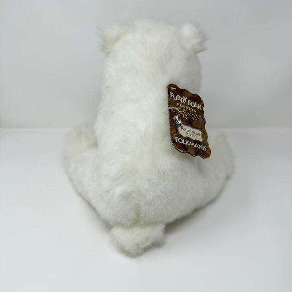 Folkmanis Furry Folk Puppets Polar Bear Realistic Lifelike Plush Stuffed Animal - Picture 4 of 12